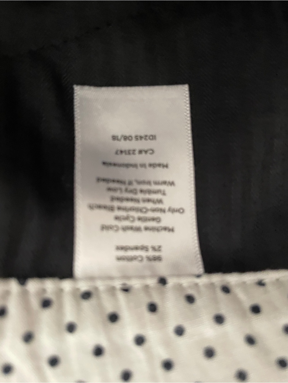 Talbots White Cropped Pants with Navy Polka Dots